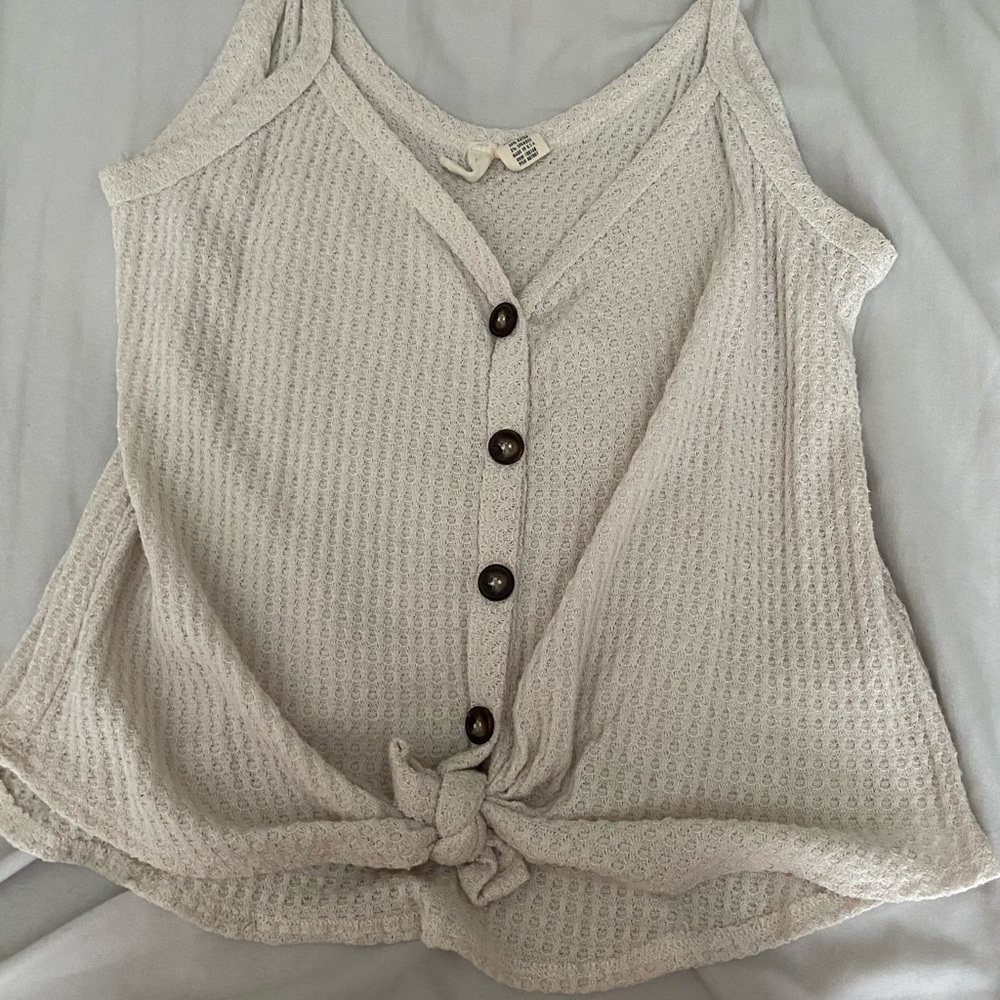 Tillys white/cream waffle knit tank